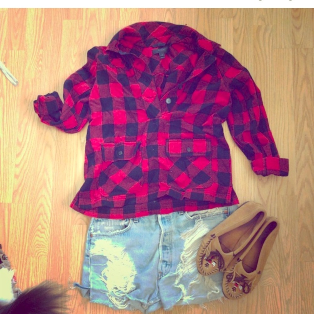 J crew jacket with pockets half button